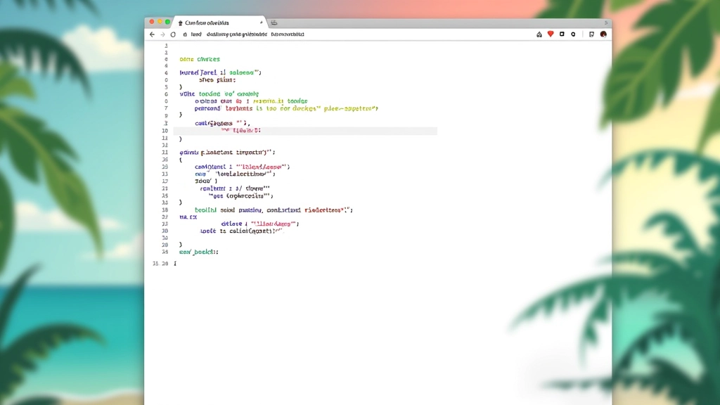 Code editor window displaying CSS gradient syntax with colourful syntax highlighting, tropical theme